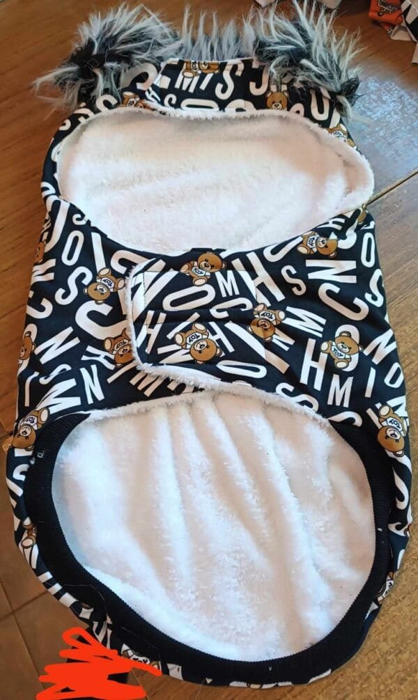 Палта с яка от еко косъм за големи кучета