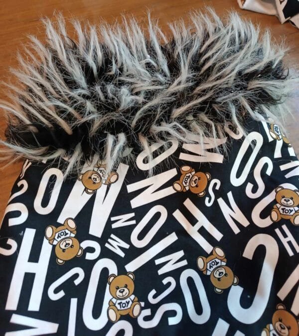 Палта с яка от еко косъм за големи кучета