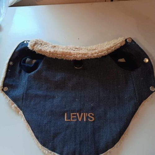 Дънково палто с мека яка